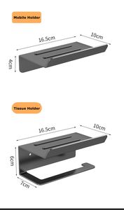 Portarrollos de Papel Higiénico de Acero al Carbono de Calidad, Soporte de Pared Sólido, Accesorios de Almacenamiento para Baño, Juego de Portarrollos de Papel Higiénico - Product Image 3
