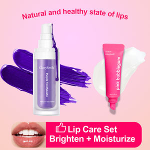 Sérum correcteur de couleur instantané Glorysmile V34 30 ml format voyage, dentifrice violet et <span class=keywords><strong>baume</strong></span> à lèvres hydratant 10 g, coffret soin - Product Image 1