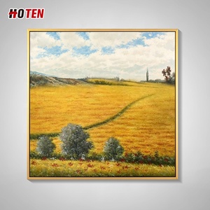 Cuadro <span class=keywords><strong>de</strong></span> Paisaje Pintado a Mano al Óleo Estilo Impresionista, Arte <span class=keywords><strong>de</strong></span> Pared en Lienzo, Tamaño Personalizado, Escena Rural Original, <span class=keywords><strong>Campo</strong></span> <span class=keywords><strong>de</strong></span> Trigo, Molino <span class=keywords><strong>de</strong></span> Viento - Product Image 4