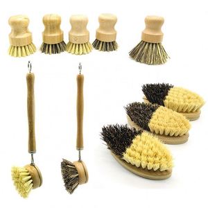 Natural Coconut Fiber Pot <b>Brush</b> Set Mini Wooden <b>Handle</b> Kitchen Scrubbers Eco-Friendly & Non-Scratch 72g Lightweight - Product Image 2
