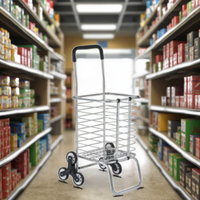 Chariot à panier en aluminium Chariot d'escalade Chariot d'épicerie Chariot de supermarché pliable pour l'extérieur