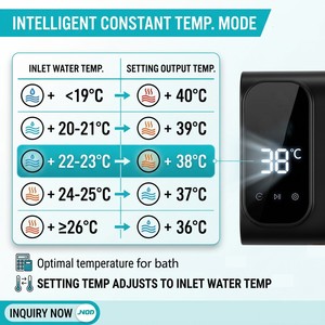 <span class=keywords><strong>Chauffe</strong></span>-<span class=keywords><strong>eau</strong></span> instantané 220V pour salle de bain, sans réservoir, avec pomme de douche intégrée - Product Image 3