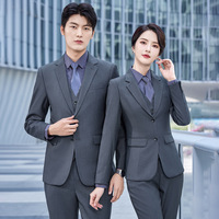 Nouvel ensemble de costume professionnel en acétate unisexe, veste formelle pour le personnel administratif et les employés de banque
