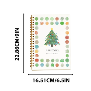 Quaderno di acquerello natalizio con esercizi guidati, rilegato a spirale, 28 pagine, carta <span class=keywords><strong>per</strong></span> acquerello, regalo <span class=keywords><strong>per</strong></span> adolescenti e <span class=keywords><strong>adulti</strong></span> - Product Image 4