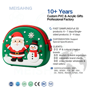 <span class=keywords><strong>Portamonete</strong></span> in Silicone Natalizio Personalizzato OEM, Logo Personalizzato, Mini Borsa in PVC Morbido, Regalo Promozionale Aziendale Natalizio all'Ingrosso - Product Image 1