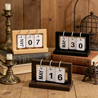 Mini calendrier de bureau en bois personnalisé, affichage de la date perpétuelle, support décoratif pour bureau et maison, accessoire de simulation