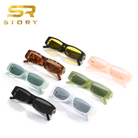 STY2326M Lunettes de soleil rectangulaires jaunes vintage de marque pour femme, monture étroite rétro léopard, verres solaires UV400 pour femmes et hommes