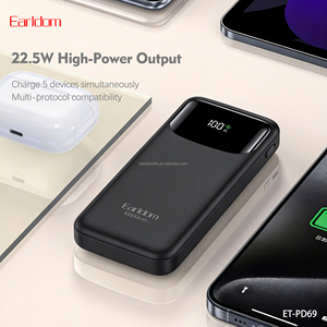 เพาเวอร์แบงค์ Earldom 10000mAh พร้อมสายชาร์จในตัว หน้าจอ LED แสดงผล รองรับการชาร์จเร็ว 22.5W ชาร์จเร็ว USB-C/USB/8-PIN - Product Image 5