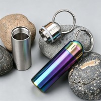 Petite bouteille à médicaments en acier inoxydable, trousse de premiers soins pour personnes âgées, conteneur étanche pour l'extérieur, bouteille à médicaments en forme de capsule