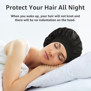 Custom Logo Satin Bonnet Sleep Cap for Women Large Wide Soft Band Sleep Bonnet for Curly <strong>Hair</strong> Multi-Purpose <strong>Hair</strong> <strong>Care</strong> <strong>Styling</strong> - Product Image 4