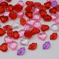 Hongzhi Bulk Acryl Valentine Geschenk Vase Füller Herz Perlen Rose Lippen Kunststoff Edelsteine für Valentinstag Geschenk Hochzeit Tisch dekoration
