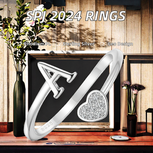 เครื่องประดับชั้นดี ชุบโรเดียม เงินแท้ 925 แหวนหมั้นและแต่งงานสำหรับผู้หญิง ประดับเพชรซิร์คอน ทันสมัย - Product Image 2