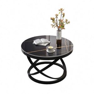 Table basse ronde avec base dorée, design minimaliste pour <span class=keywords><strong>chambre</strong></span> <span class=keywords><strong>d</strong></span>'hôtes, balcon - Product Image 1