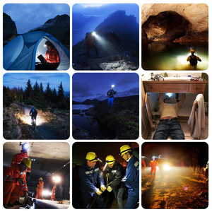 USB có thể sạc lại Led Đèn Pha mạnh mẽ nhất không thấm nước ABS cơ thể đầu <span class=keywords><strong>Torch</strong></span> đèn pin cho Cắm Trại Đi Bộ Đường Dài cảm biến đầu ánh sáng - Product Image 6