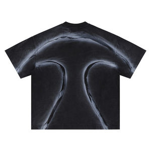 Nouveautés 2026 T-shirt vintage pour homme en polyester/coton, délavé à l'acide, surdimensionné, avec couture inversée, couleur personnalisée - Product Image 2