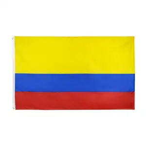 定制制造便宜的大3*5英尺国家国旗数字印刷聚酯黄色蓝色红色哥伦比亚国家国旗