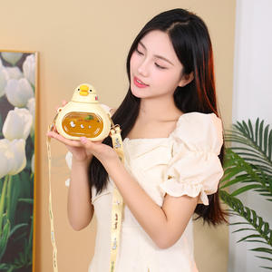 Nouveau Design <span class=keywords><strong>Kawaii</strong></span> 650ml Portable Duck Gym Bouteille D'eau En Plastique Sans BPA Sippy <span class=keywords><strong>Gourde</strong></span> avec Sangle pour Enfants - Product Image 3