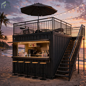 Tienda Prefabricada Personalizada Tipo Contenedor de 10 pies con <span class=keywords><strong>Bar</strong></span> en Contenedor Marítimo y Terraza en el Techo - Product Image 3
