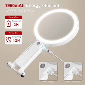 Specchio portatile portatile Touch Screen portatile specchio da viaggio regolabile luminosità ingrandimento specchio per il trucco con luci - Product Image 3