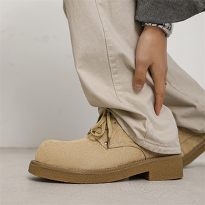 รองเท้าบูทหนังแท้ทรงกลมหัวมน พื้นหนา เพิ่มความสูง สไตล์ลำลอง รุ่นใหม่ ปี 2026 ทรงหนา สไตล์อังกฤษย้อนยุค รองเท้าทำงาน - Product Image 2