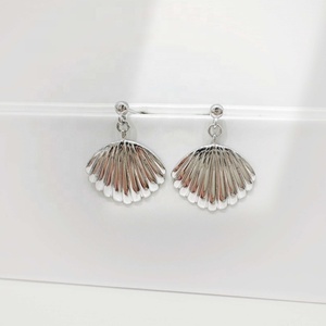 Boucles d'oreilles clous épaisses en argent sterling 925 plaqué or, style éventail, grandes, tendance, pour mariée, style western, bling, pour femmes - Product Image 2