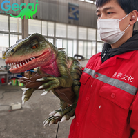 Marionnettes de dinosaures bébés T-Rex animatroniques réalistes contrôlées à la main, en vente, directement de l'usine