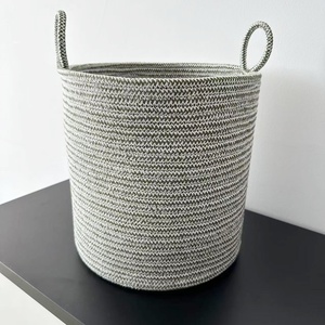 <span class=keywords><strong>Cesto</strong></span> Portabiancheria in Corda di Cotone Puro, <span class=keywords><strong>Design</strong></span> Moderno ed Elegante, Organizzatore per Vestiti Sporchi e Pigiami - Product Image 3