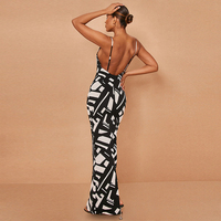 Robe de soirée Maxi avec logo personnalisé pour femmes Nouvelle arrivée de créateur en usine Robe élégante de soirée à imprimé floral numérique