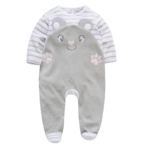 Barboteuse de haute qualité pour bébé fille, col uni, vêtements chauds d'hiver en velours - Product Image 2