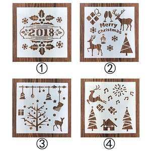Pochoirs de <span class=keywords><strong>noël</strong></span> réutilisables en <span class=keywords><strong>plastique</strong></span>, pour dessin, peinture, pulvérisation fenêtre, verre, porte, Journal en bois, 1 pièce - Product Image 5