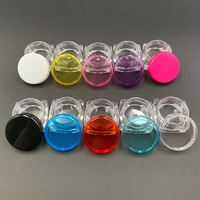Petits pots en plastique PS 0,1 oz/0,17 oz/3 ml/5 ml transparents à base carrée pour échantillons de maquillage, baume à lèvres, poudre, nettoyant visage, lotion