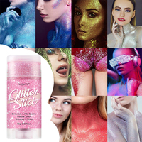Bâton de poudre scintillante rose personnalisé pour le corps, effet illuminateur