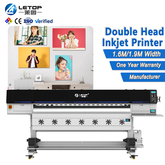 LETOP Factory 1.6M 1.9M Large Format Banner Vinyl Sticker Roll to Roll I3200 I1600 Double Print Heads Eco Solvent Printer