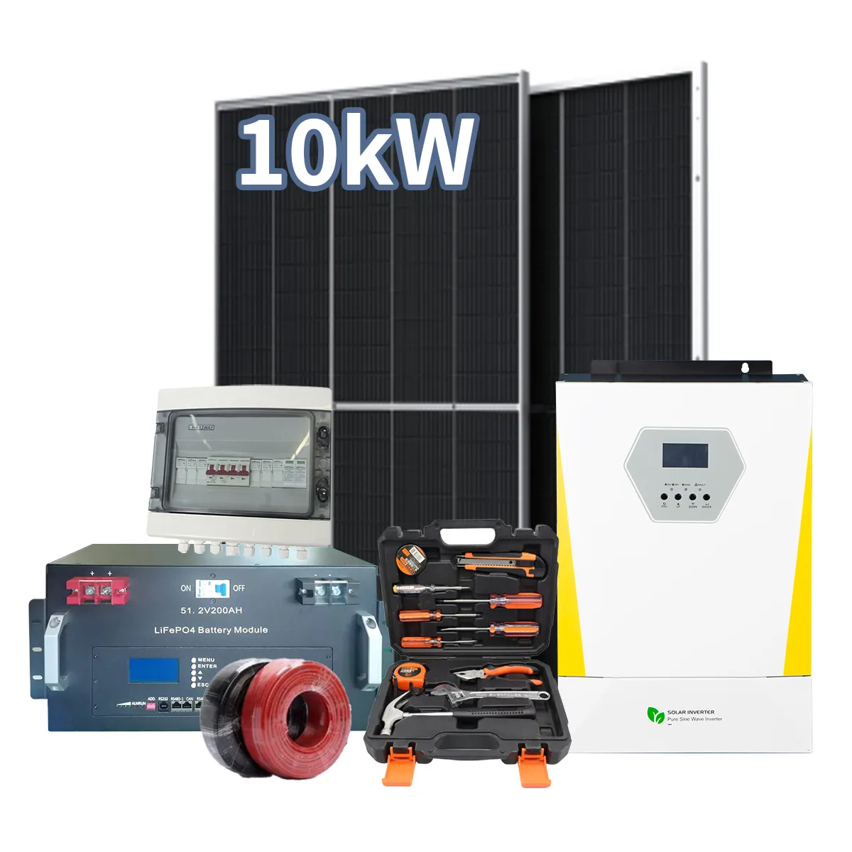 Complete Kit Solar Energy System10kw Hybrid Solar System 10kw 20kwh Solar Power System for Home Roof and Ground