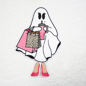 Moda personalizable Chenille gran fantasma parche hierro en bordado Halloween camisa parches al por mayor - Product Image 2
