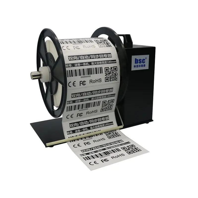 Stiker label 180mm rewinder bsc A7 MAX, mesin pengganti atas meja sinkronisasi otomatis rewinder label besar otomatis