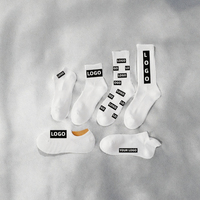 Chaussettes de sport personnalisées avec logo, en coton tricoté, pour hommes, marque privée, couleur noire, pour le printemps
