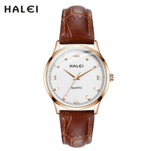 Reloj de Cuarzo con Esfera Blanca y Correa de Cuero Marrón, Envío Directo, Resistente al Agua 3BAR, Estilo Elegante y Moderno, Movimiento Japonés, Venta al Por Mayor - Product Image 4