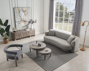 Sofa Kain Boucle High-End Sofa Conjunto De Sofa 3 Tempat Duduk Sofa Melengkung Ruang Tamu Dibuat Sesuai Pesanan - Product Image 3