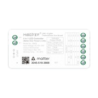 Contrôleur intelligent de lumière LED 5-en-1 SMZ5 12-24V avec commande vocale par application, télécommande 2.4G, blanc, double blanc, RGB, RGBW, RGB+CCT, interrupteur dimmable