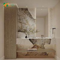 Comptoir en marbre naturel personnalisable MT, meuble-lavabo double en marbre de haute qualité pour hôtel de luxe et villa, plateau de lavabo en marbre