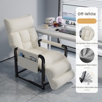 Chaise de bureau pliable, chaise longue, structure en acier, style nordique, dossier et appui-tête pliables à double usage pour les longues sessions de travail et les siestes de la journée