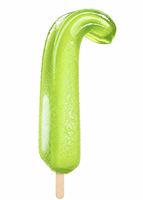 Glace virale en forme de langue saveur pomme, sucette glacée en gelée verte