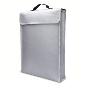 Sac de rangement gris en polyester durable, ignifuge et imperméable, avec fermeture éclair 4500F, organiseur de documents pour la maison, le bureau et la sécurité des fonds. - Product Image 4