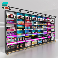 Étagères de présentation pour salon de coiffure et magasin de beauté avec éclairage pour produits de beauté