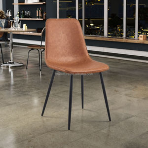Chaise de restaurant moderne en cuir PU, couleur turquoise, design contemporain, mobilier de salle à manger durable, usage commercial - Product Image 3