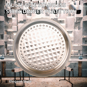 Multi-Size Luxury Stainless Steel <b>Dinner</b> Plate & <b>Tray</b> for Wedding Events Eco-Friendly Polished Metal - Product Image 2