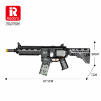 Reobrix 77004 militer DIY M416 Sniper plastik ramah lingkungan Armas de mainan senjata Model blok bangunan Set