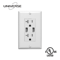   Gelistete 20A 125V TR US-Standard Steckdose mit Gleichzeitiger Aufladung, 2 Typ-A Elektrische USB-Wandsteckdose mit USB-Anschluss