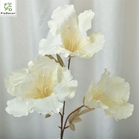 Offre Spéciale fleur artificielle 3 têtes fleur d'hibiscus hibiscus en soie pour décorations de maison de mariage